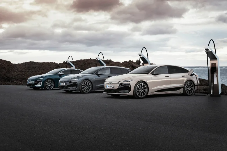 Gama Audi A6 e-tron con cargadores